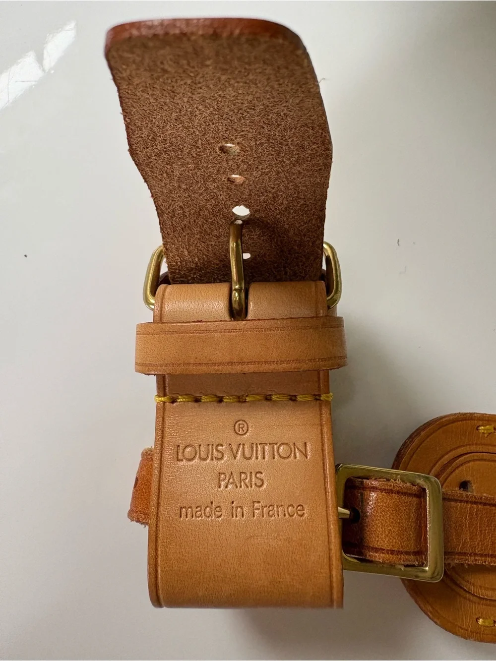 Authentic Louis Vuitton Vachetta Luggage Tag Set EUC